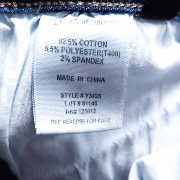 Flying Monkey High Rise Button Fly Distressed Jeans 28 Raw Hem Streetstyle - Picture 9 of 10